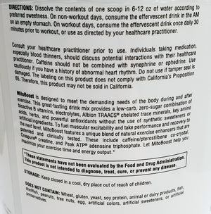 Une source d'électrolytes de haute qualité, Mitoboost combine le Sodium, le Potassium et le Magnésium pour aider à soutenir la production d'énergie, la contraction musculaire, l'équilibre du pH, l'équilibre des fluides, la transmission nerveuse, et protège le corps des radicaux libres. Contient des vitamines B sous leurs formes actives, ce qui rend Mitoboost compatible avec le MTHFR. Les vitamines B sont nécessaires à l'énergie et au transport de l'oxygène vers les cellules.