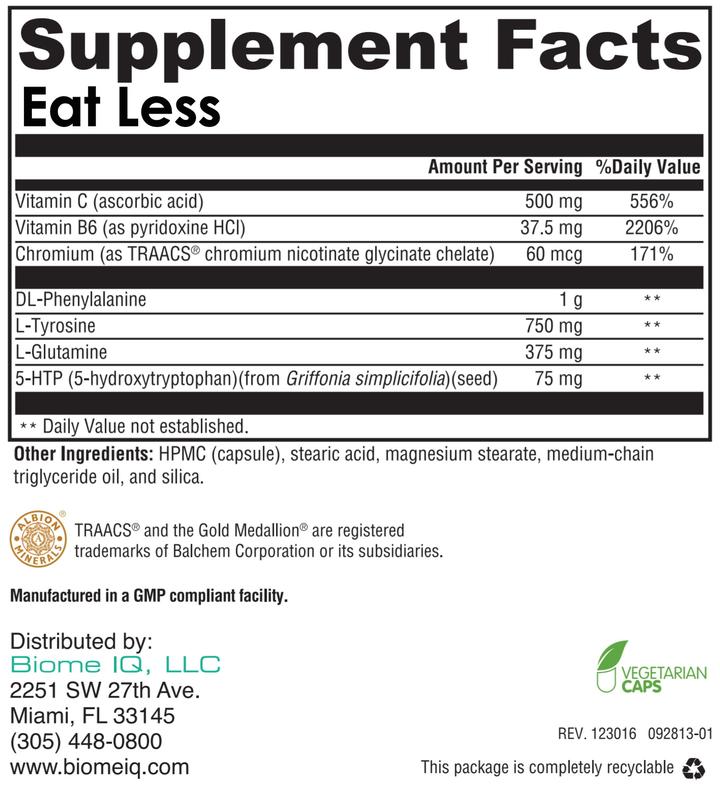 Eat Less améliore l'humeur, augmente l'énergie et aide à contrôler l'appétit et les envies de graisses et de glucides.